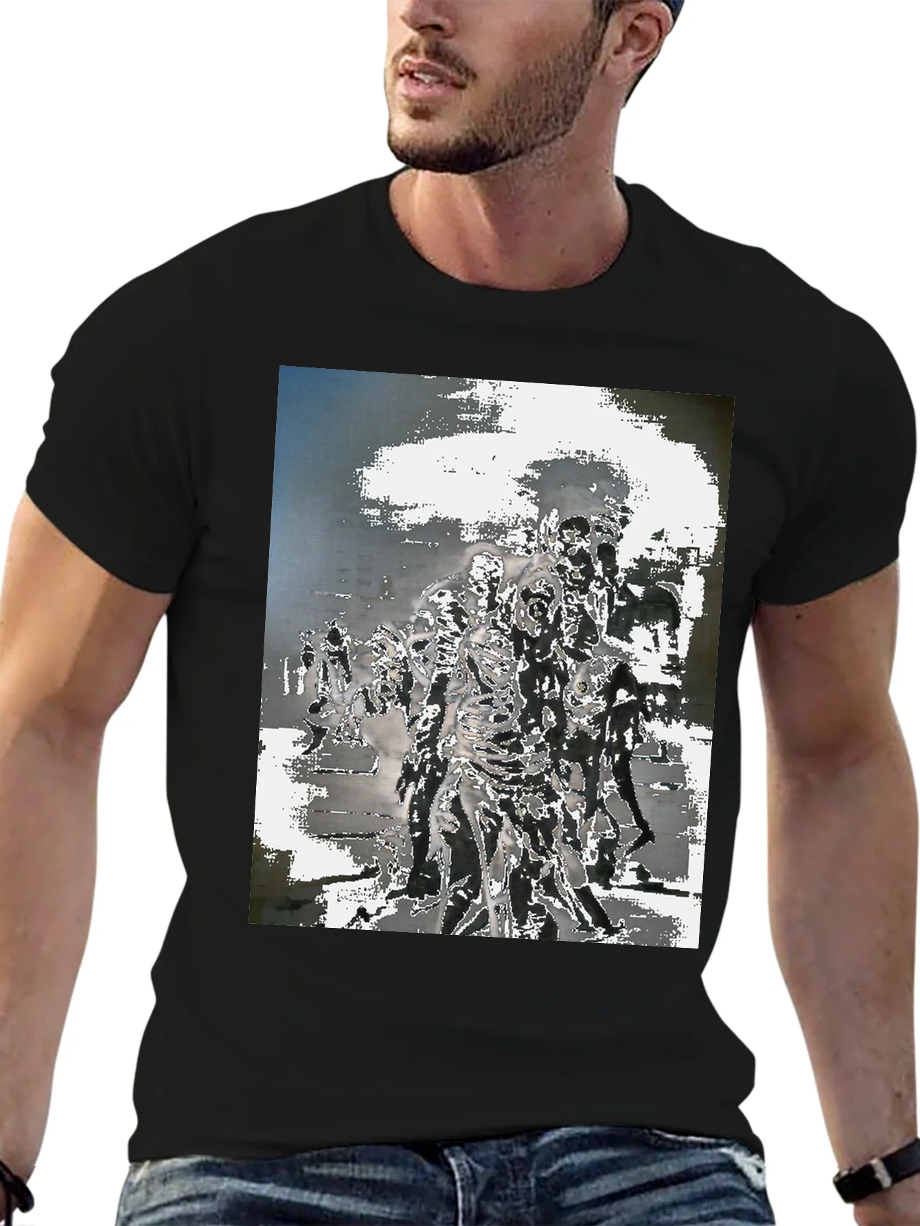 Zombie Horde Graphic Tee - Black Cotton T-Shirt