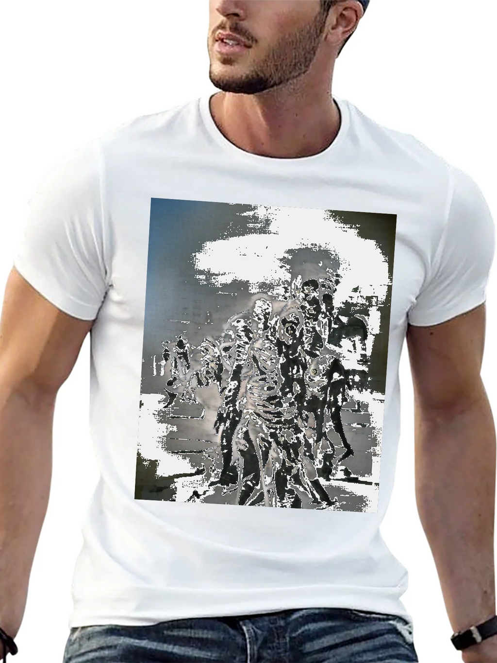 Zombie Horde Graphic Tee - Black Cotton T-Shirt