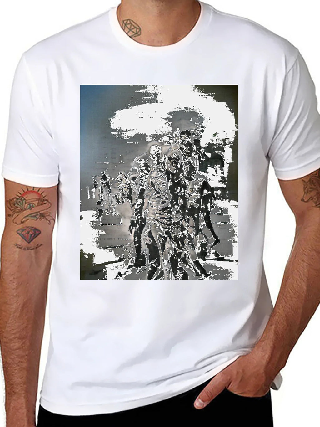 Zombie Horde Graphic Tee - Black Cotton T-Shirt