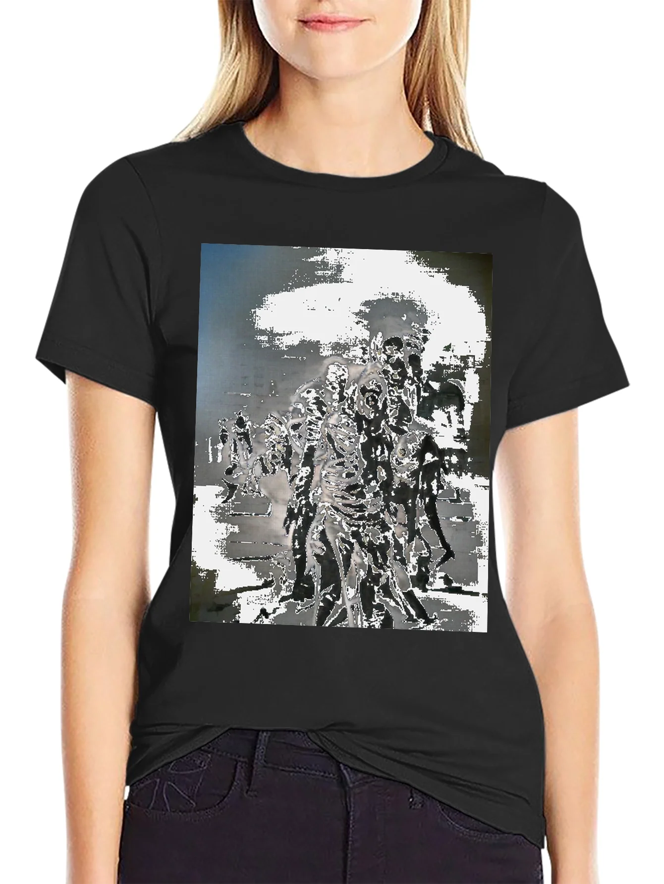 Zombie Horde Graphic Tee - Black Cotton T-Shirt