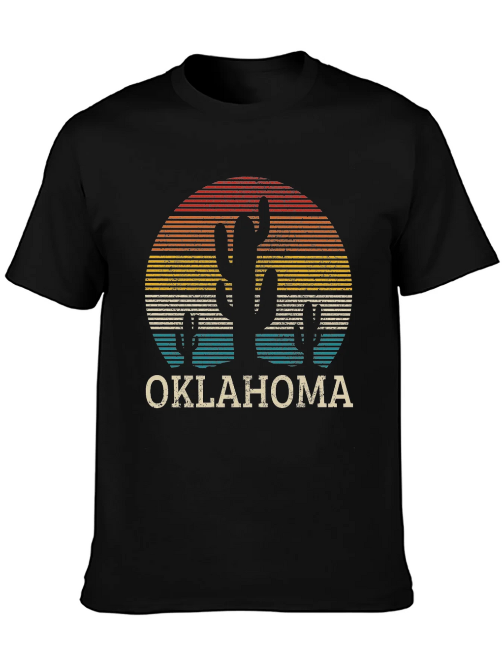 Retro Oklahoma Cactus Sunset T-Shirt
