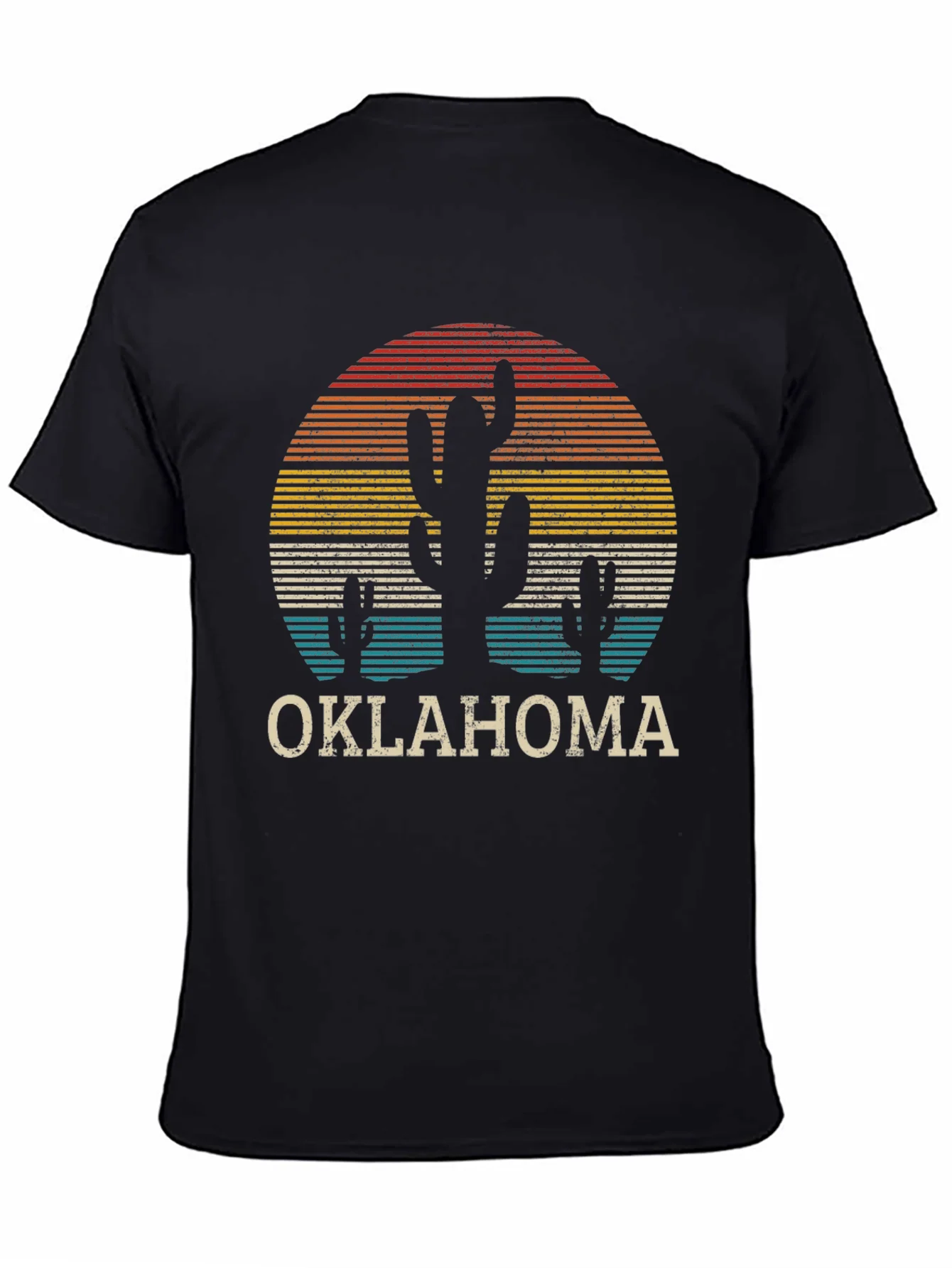 Retro Oklahoma Cactus Sunset T-Shirt