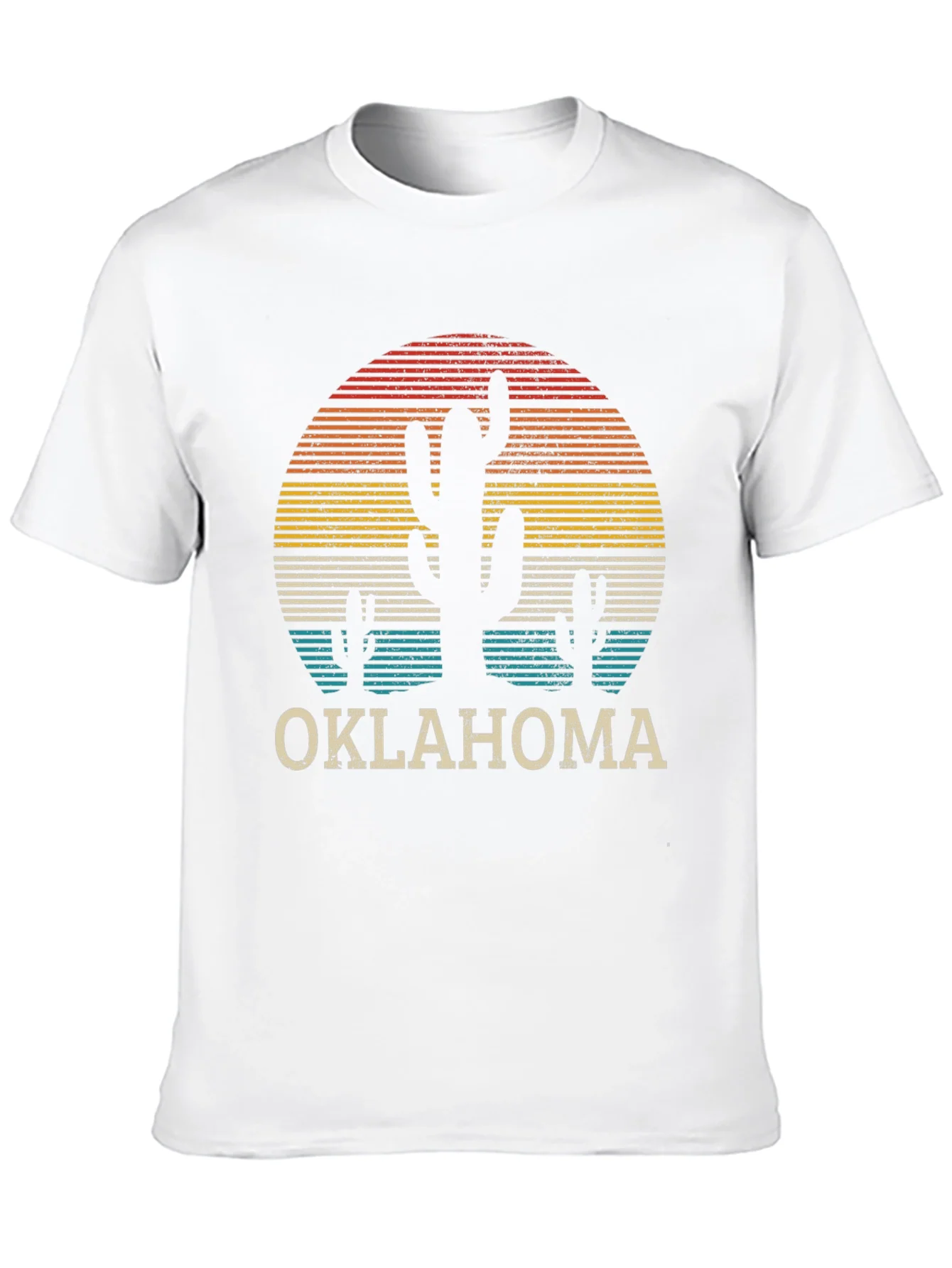 Retro Oklahoma Cactus Sunset T-Shirt