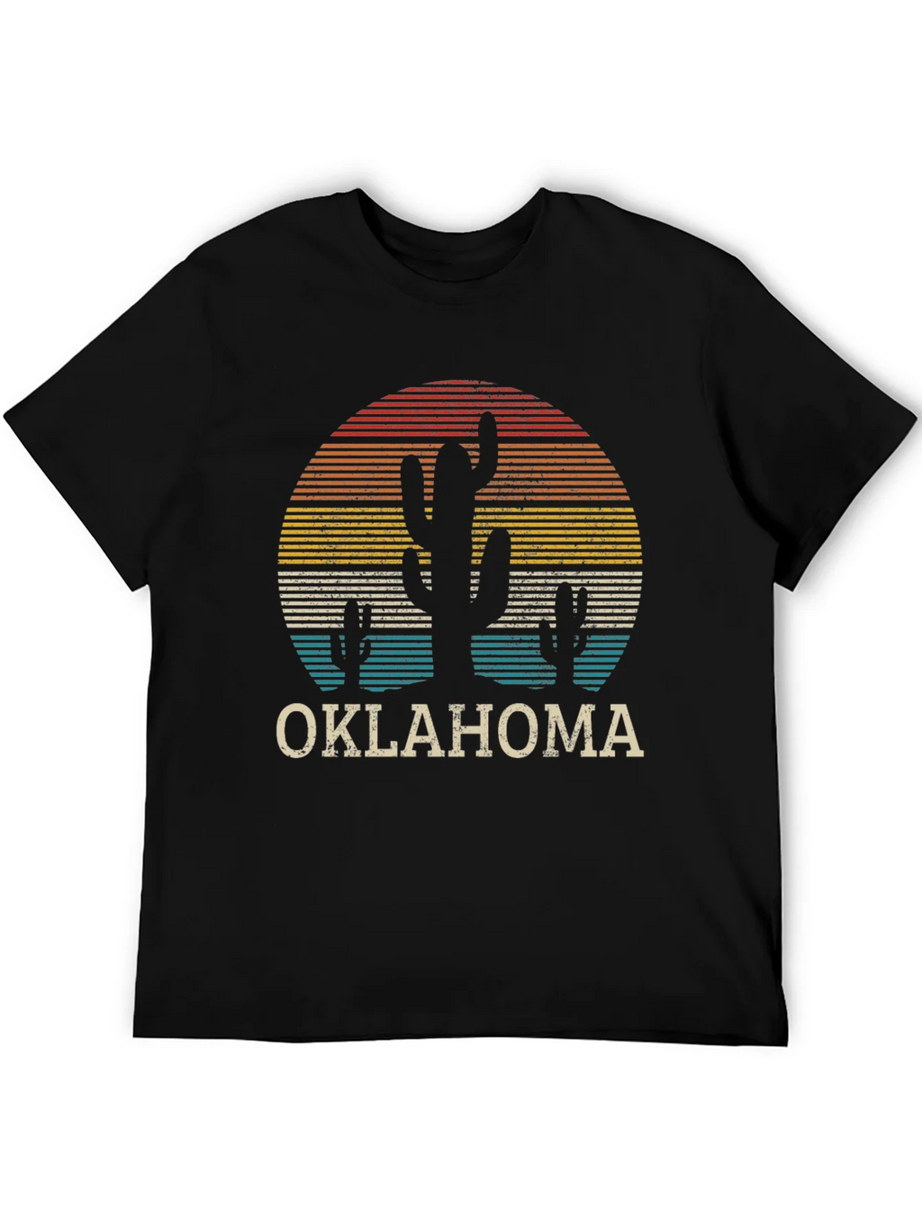 Retro Oklahoma Cactus Sunset T-Shirt