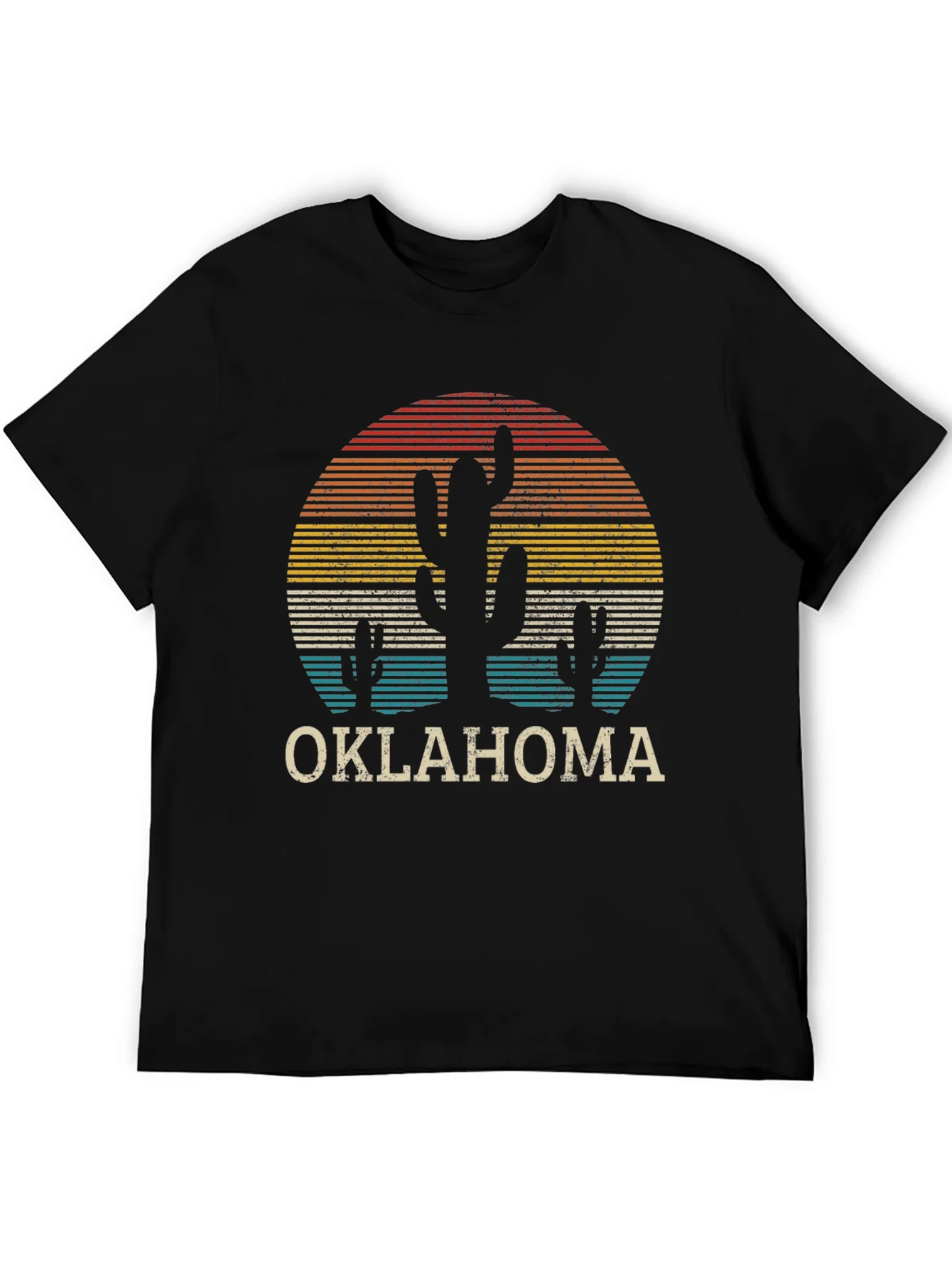 Retro Oklahoma Cactus Sunset T-Shirt
