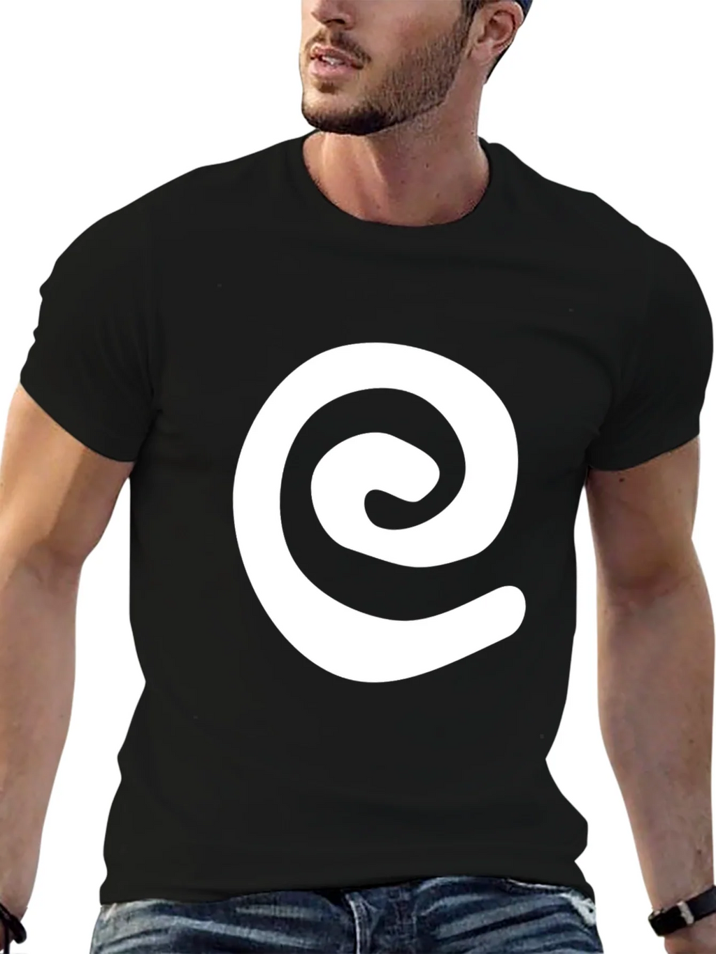 Swirl Graphic Black Tee