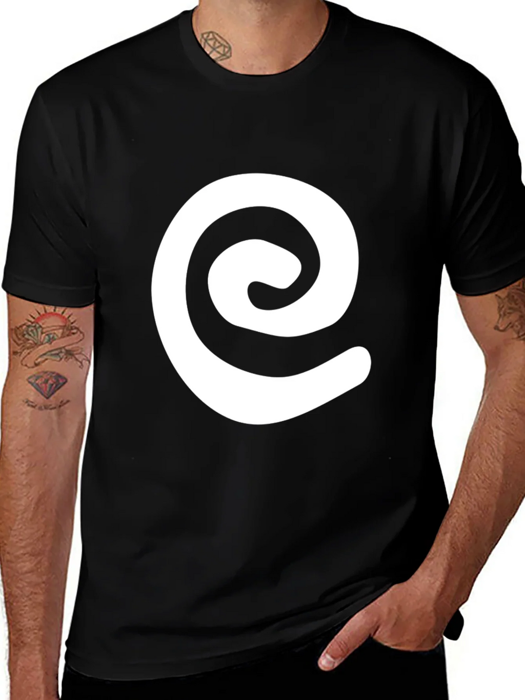 Swirl Graphic Black Tee