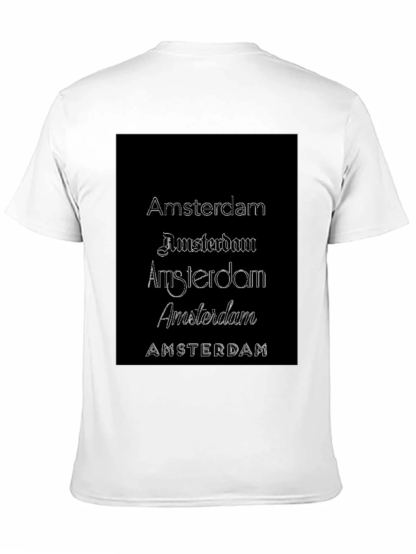 Amsterdam Typography Black T-Shirt