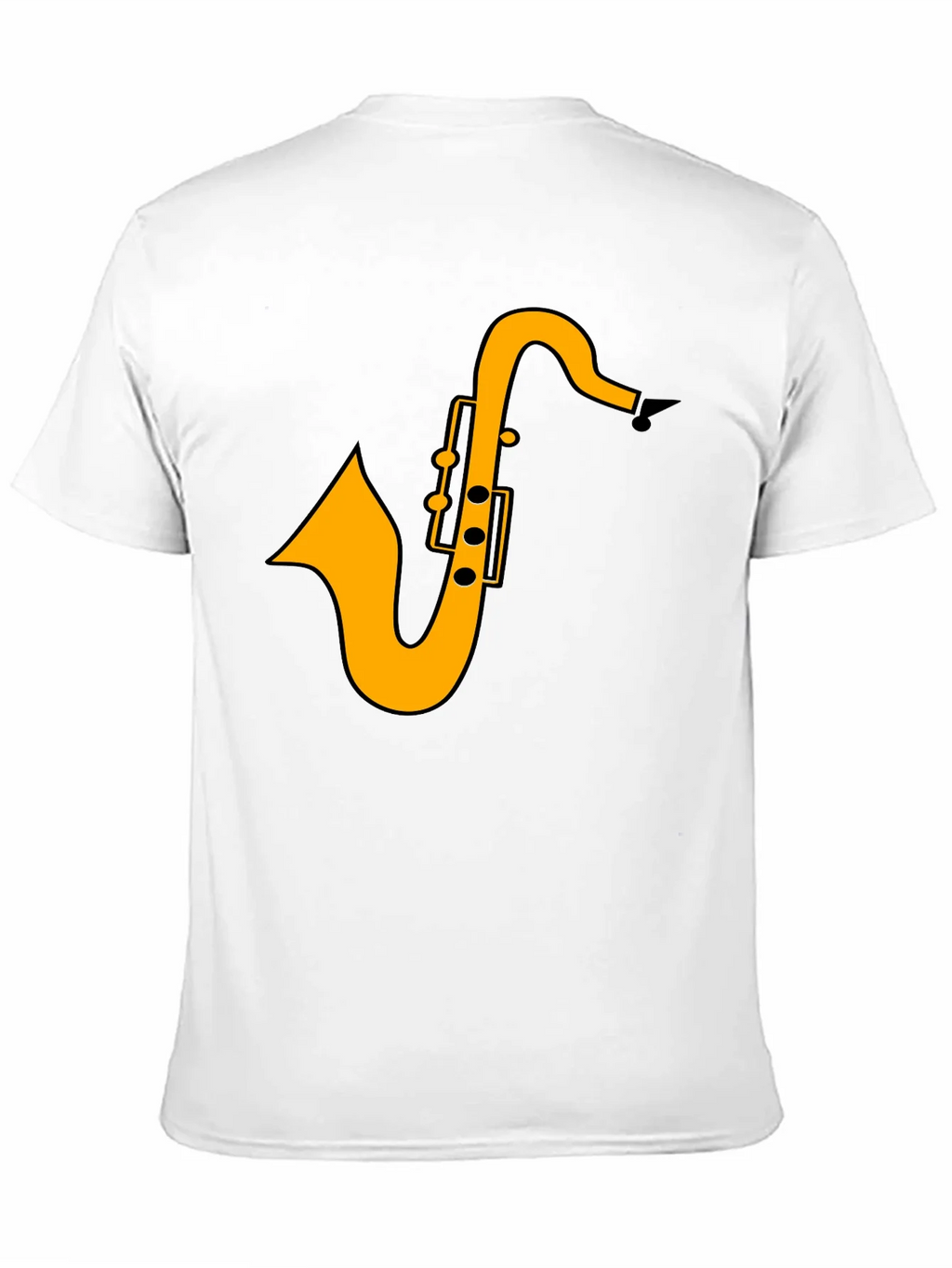 Saxophone Graphic Tee - Black Casual T-Shirt