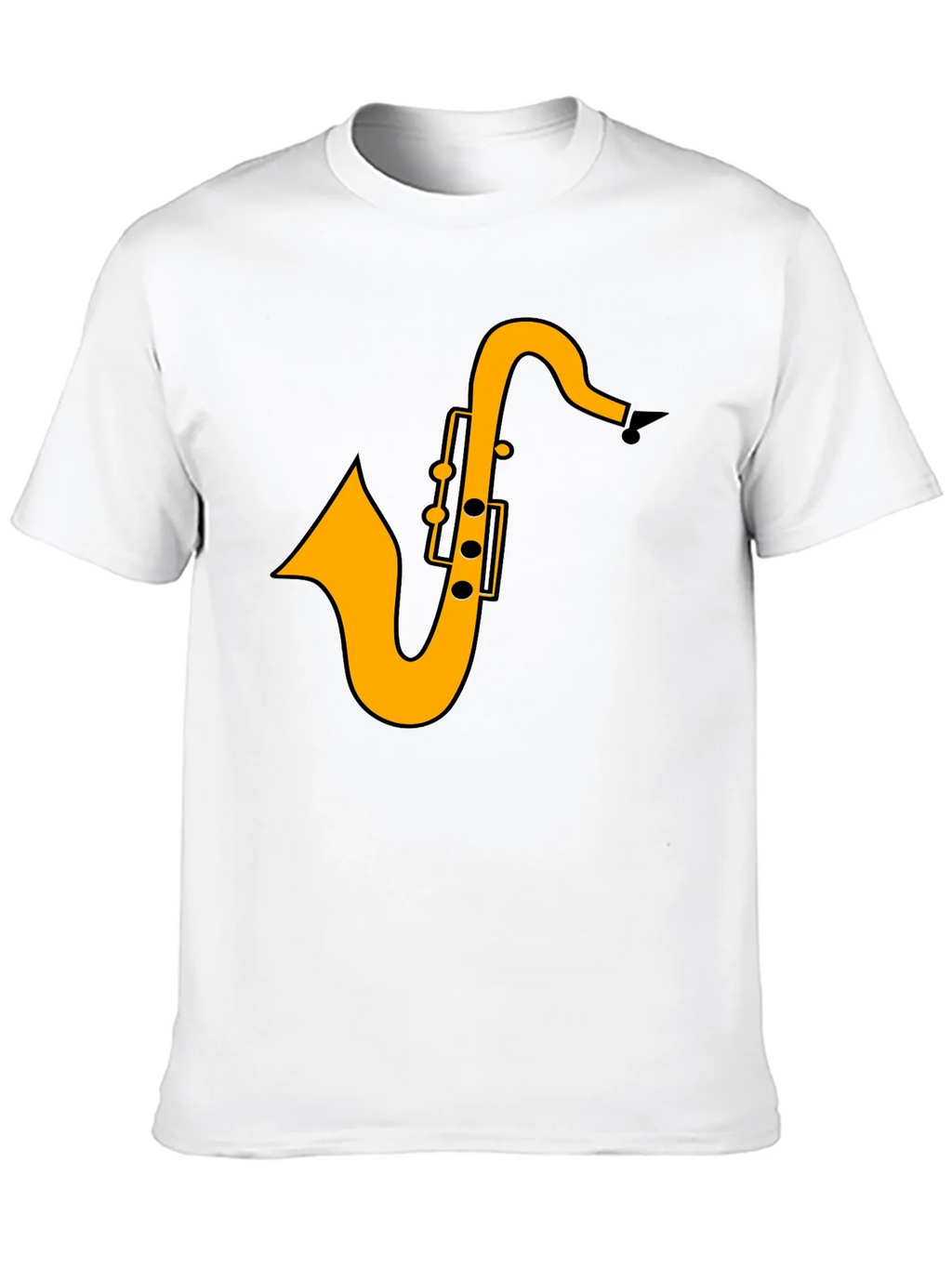Saxophone Graphic Tee - Black Casual T-Shirt