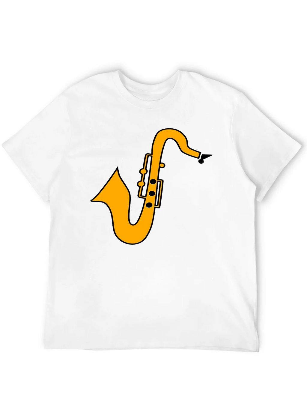 Saxophone Graphic Tee - Black Casual T-Shirt