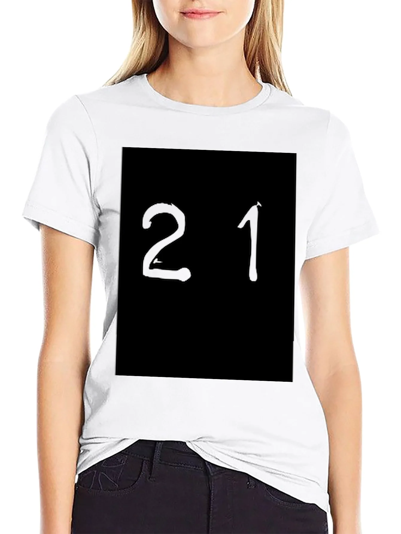 Black T-Shirt with 21 Design