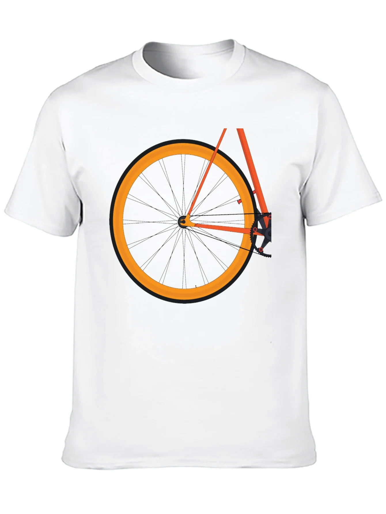 Black Bicycle Graphic Tee - Casual Cotton Blend T-Shirt