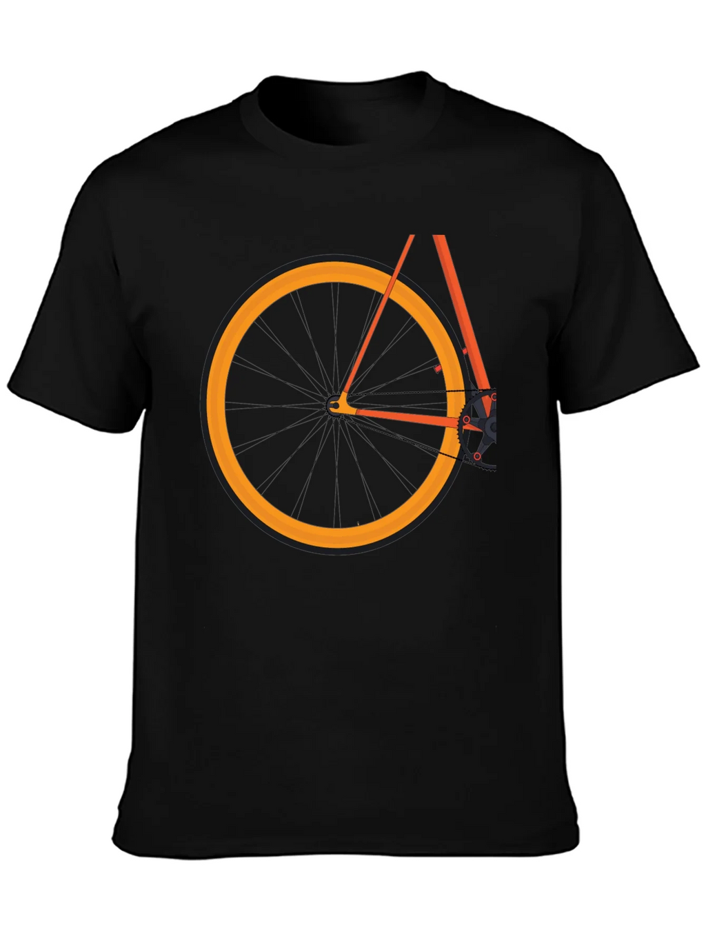 Black Bicycle Graphic Tee - Casual Cotton Blend T-Shirt