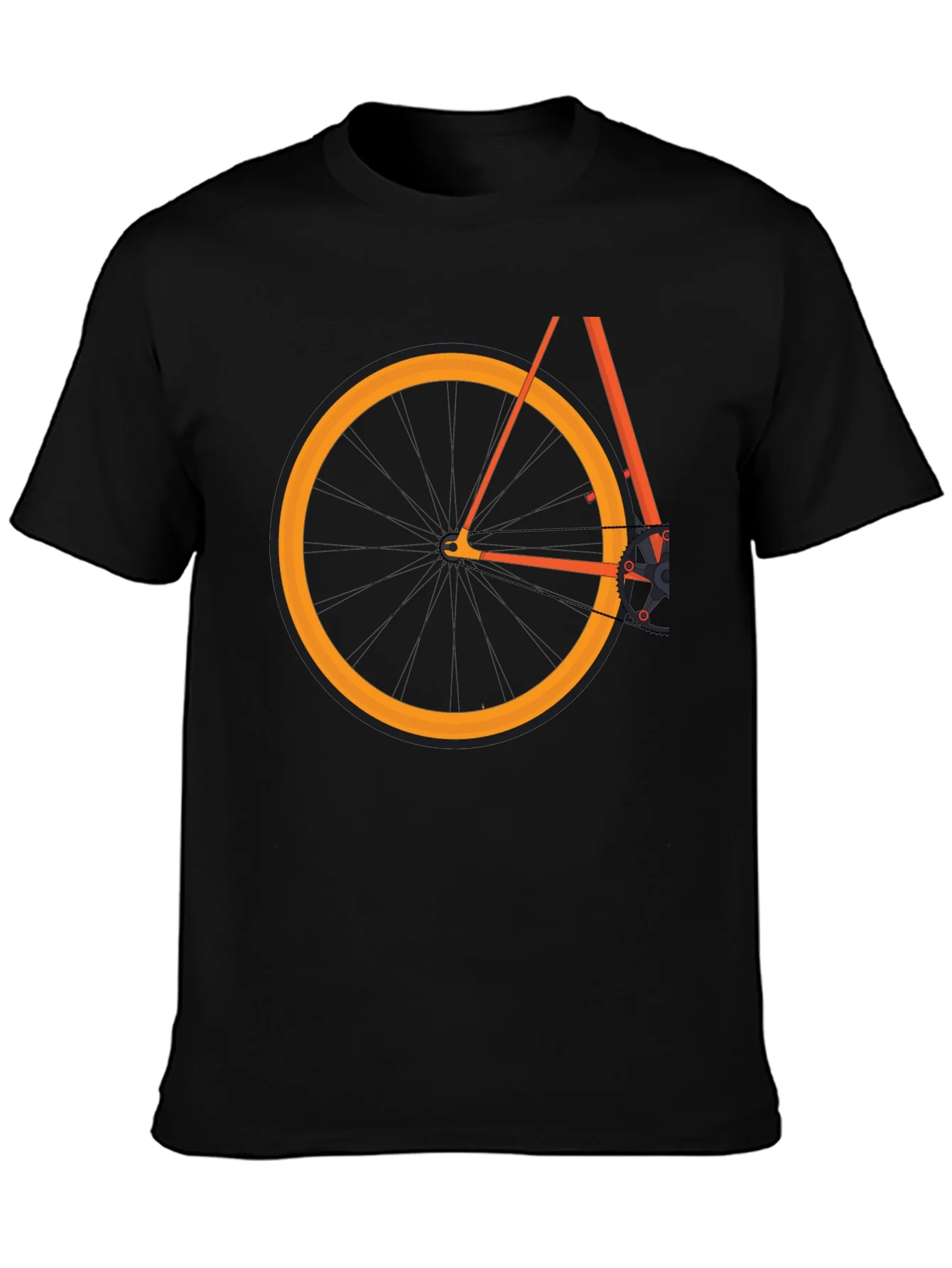 Black Bicycle Graphic Tee - Casual Cotton Blend T-Shirt