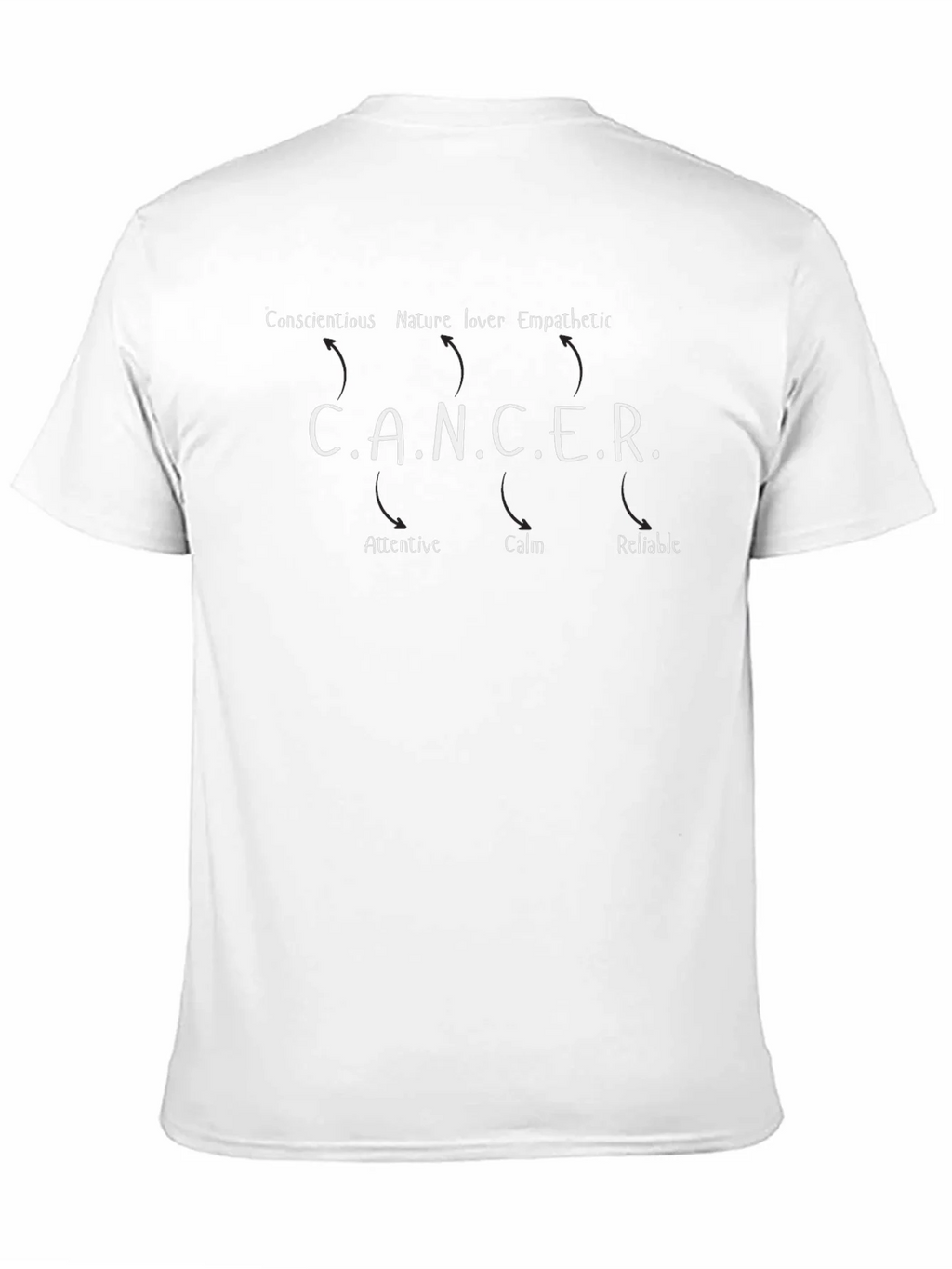 CANCER Zodiac T-Shirt - Conscientious Attentive Calm