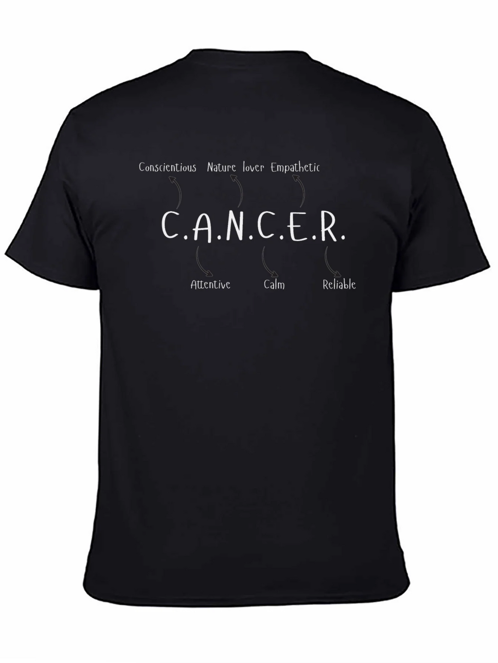 CANCER Zodiac T-Shirt - Conscientious Attentive Calm
