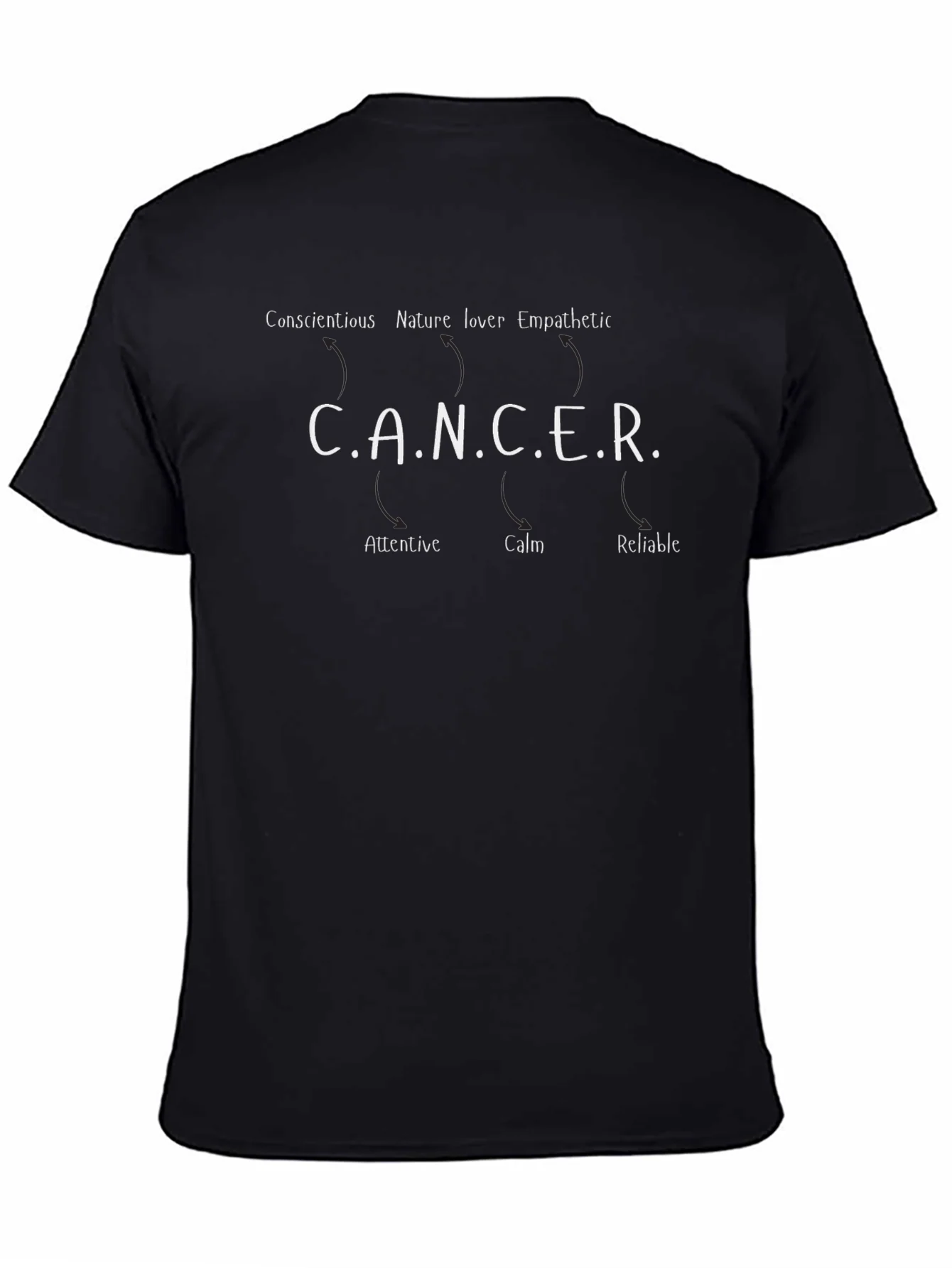 CANCER Zodiac T-Shirt - Conscientious Attentive Calm