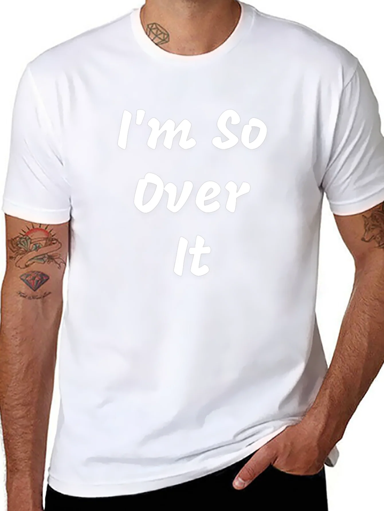 Im So Over It Graphic Tee - Black Cotton T-Shirt