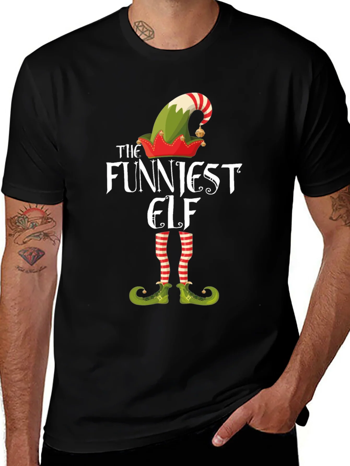Funniest Elf Graphic Tee - Christmas Holiday Shirt