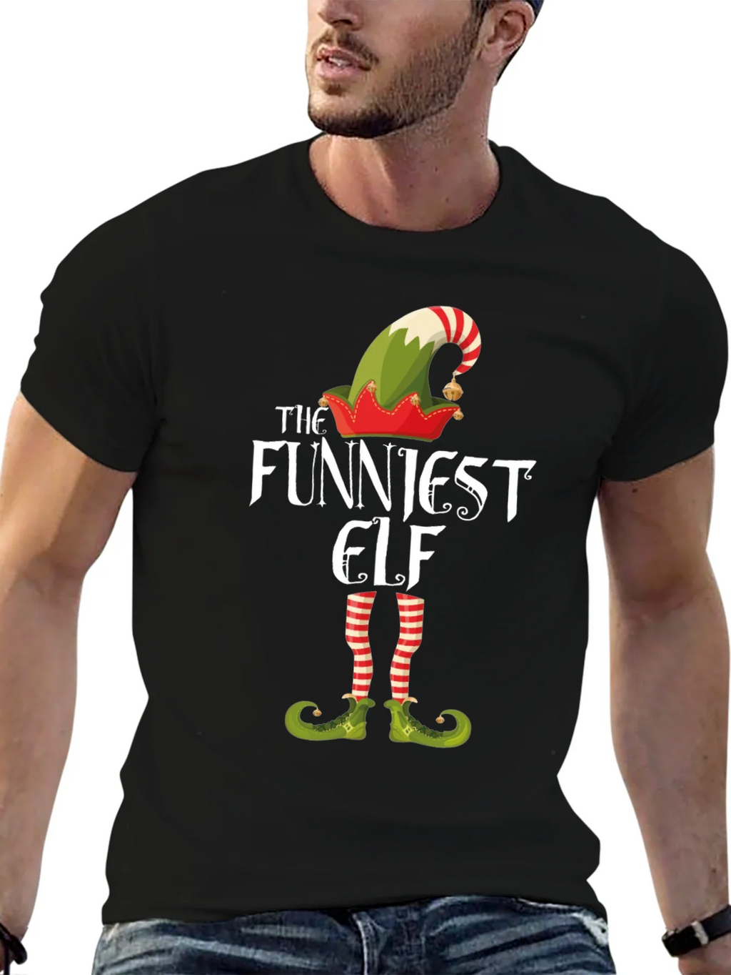 Funniest Elf Graphic Tee - Christmas Holiday Shirt