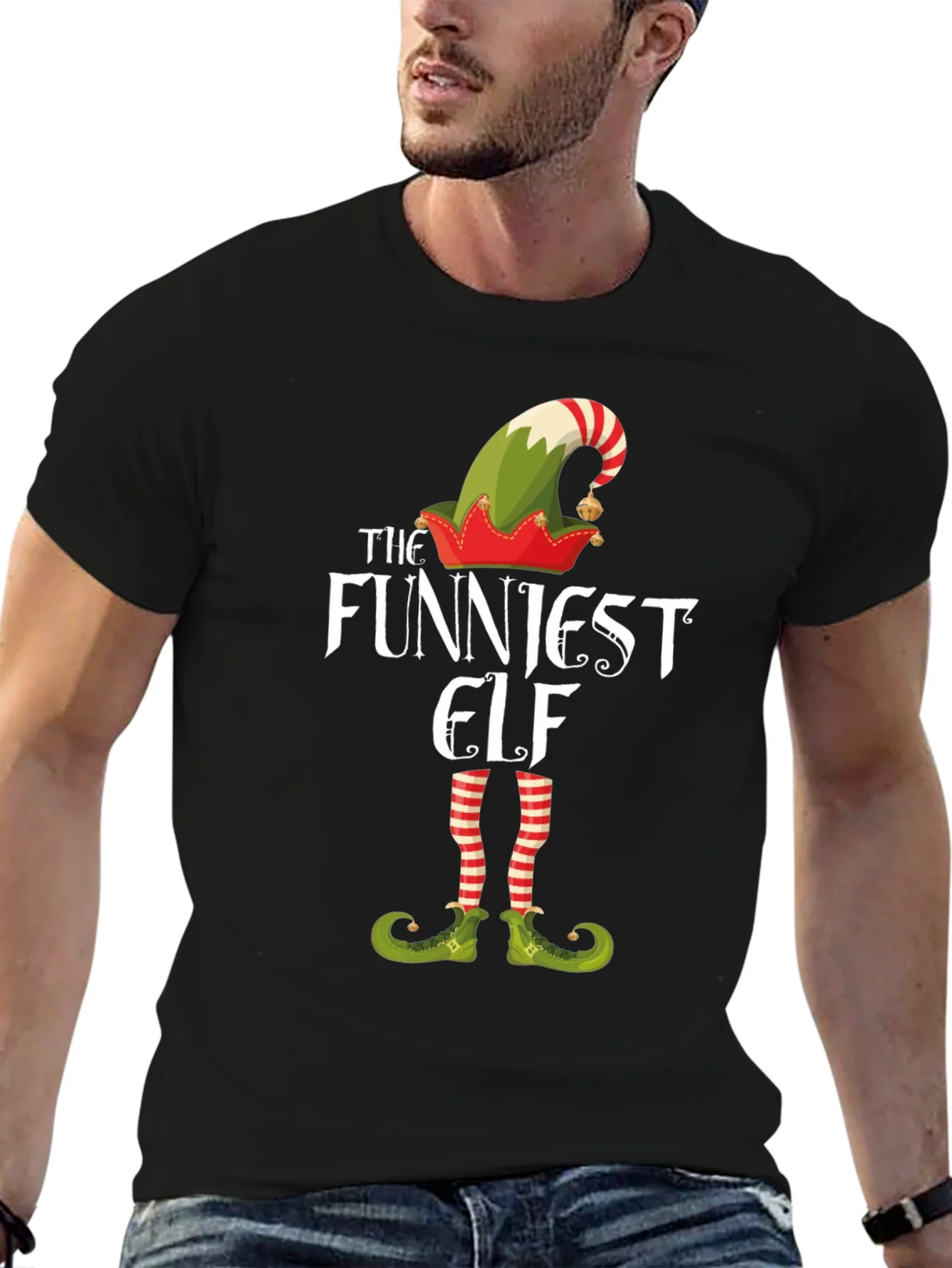 Funniest Elf Graphic Tee - Christmas Holiday Shirt