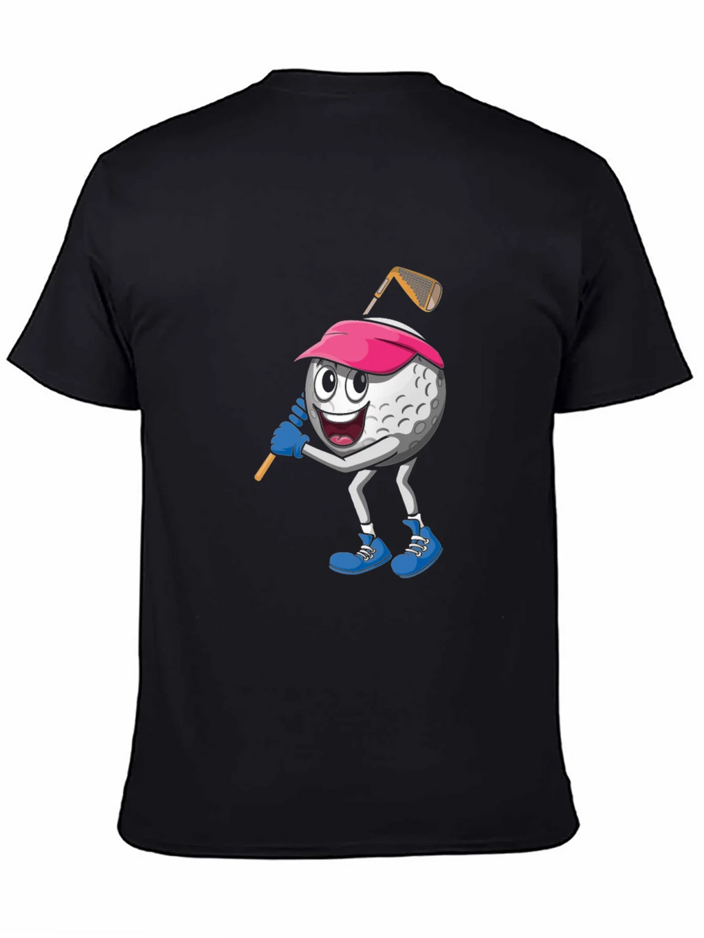 Golf Ball Cartoon Black T-Shirt