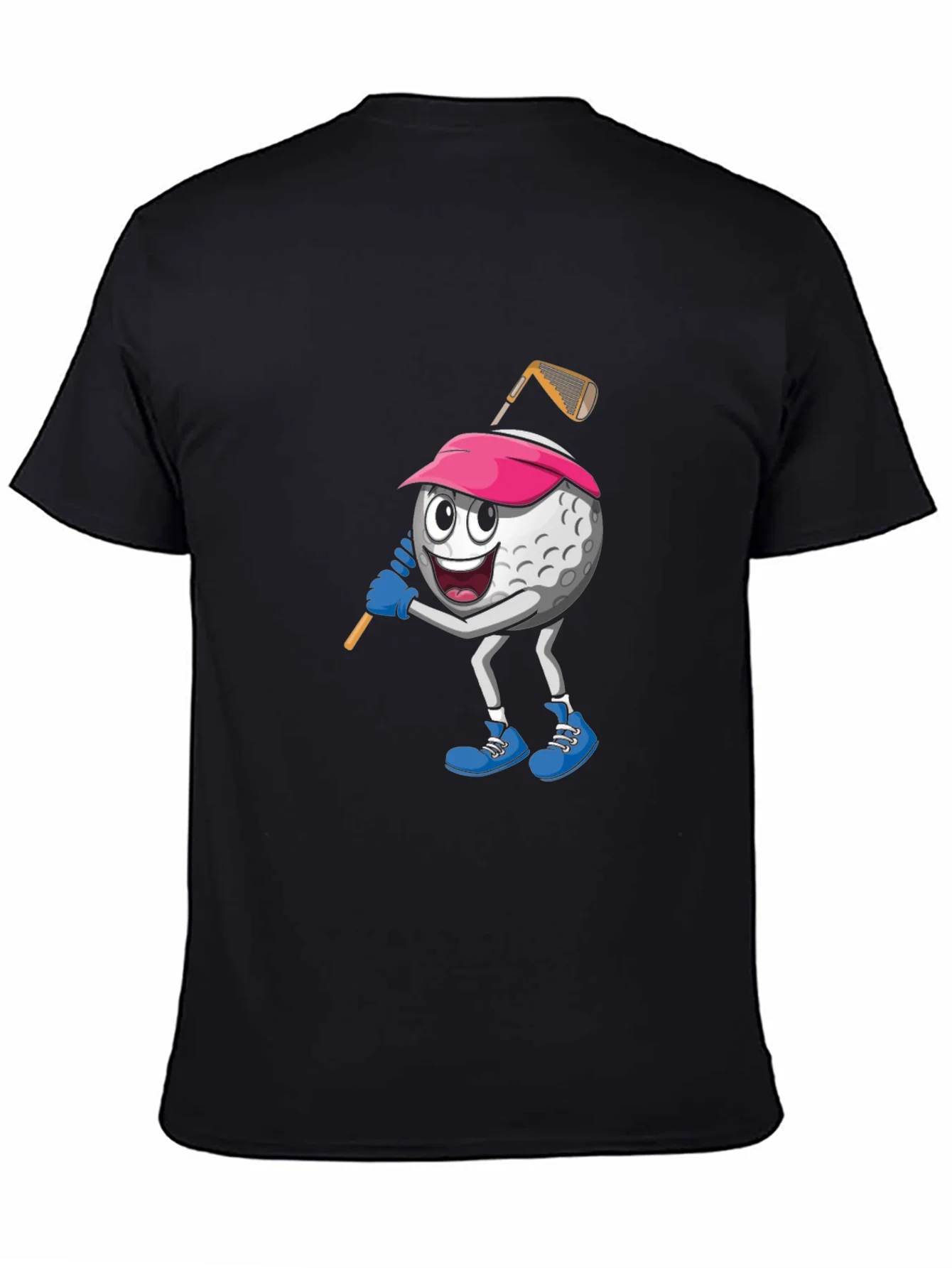 Golf Ball Cartoon Black T-Shirt