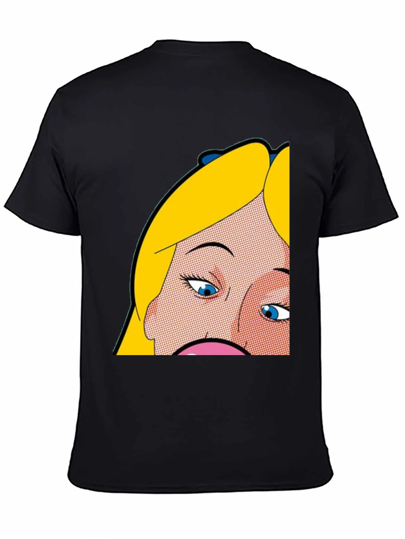 Pop Art Graphic Tee - Alice Inspired Black T-Shirt