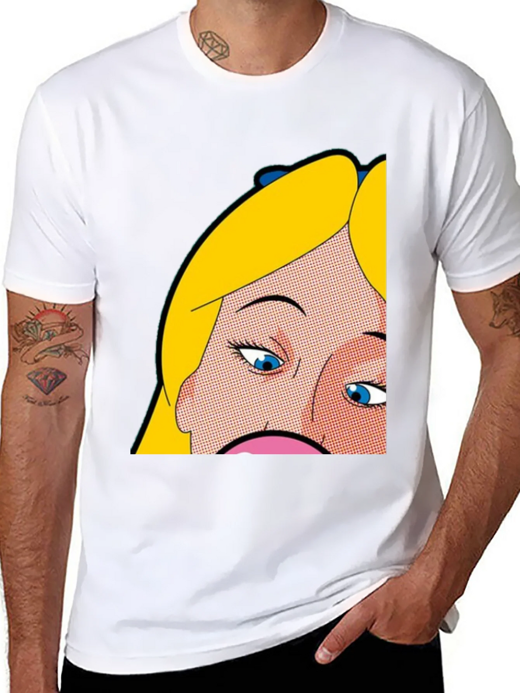 Pop Art Graphic Tee - Alice Inspired Black T-Shirt