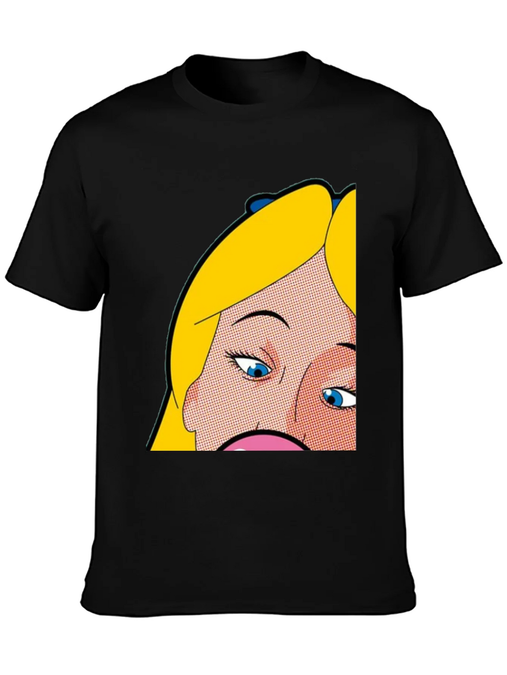 Pop Art Graphic Tee - Alice Inspired Black T-Shirt