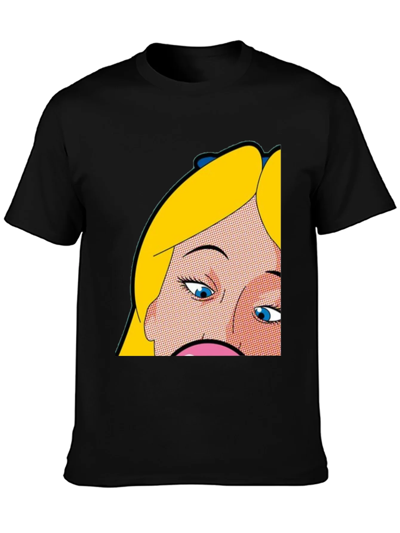 Pop Art Graphic Tee - Alice Inspired Black T-Shirt