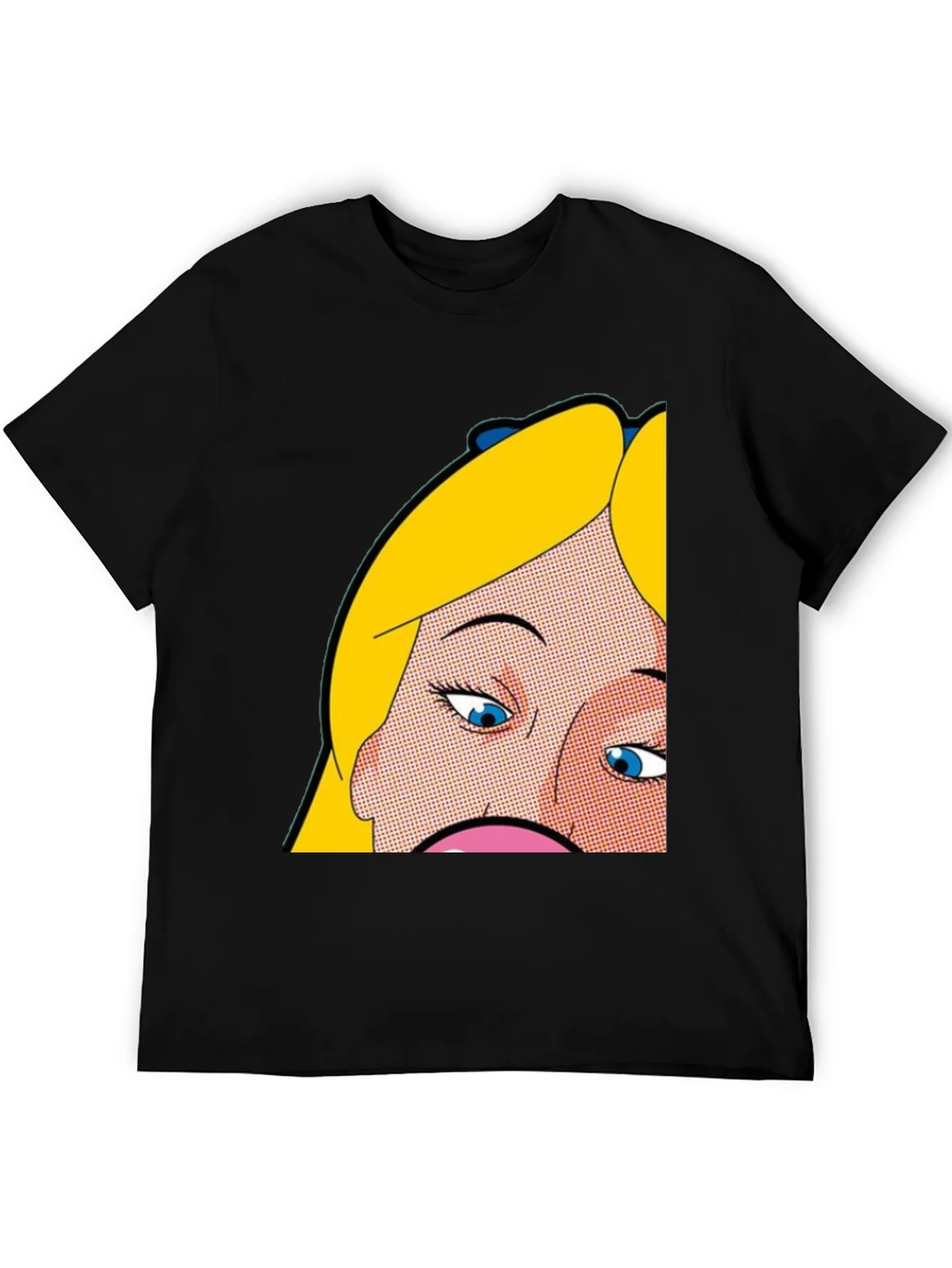 Pop Art Graphic Tee - Alice Inspired Black T-Shirt