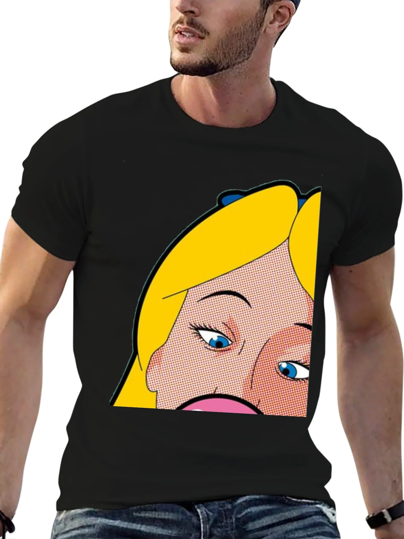 Pop Art Graphic Tee - Alice Inspired Black T-Shirt