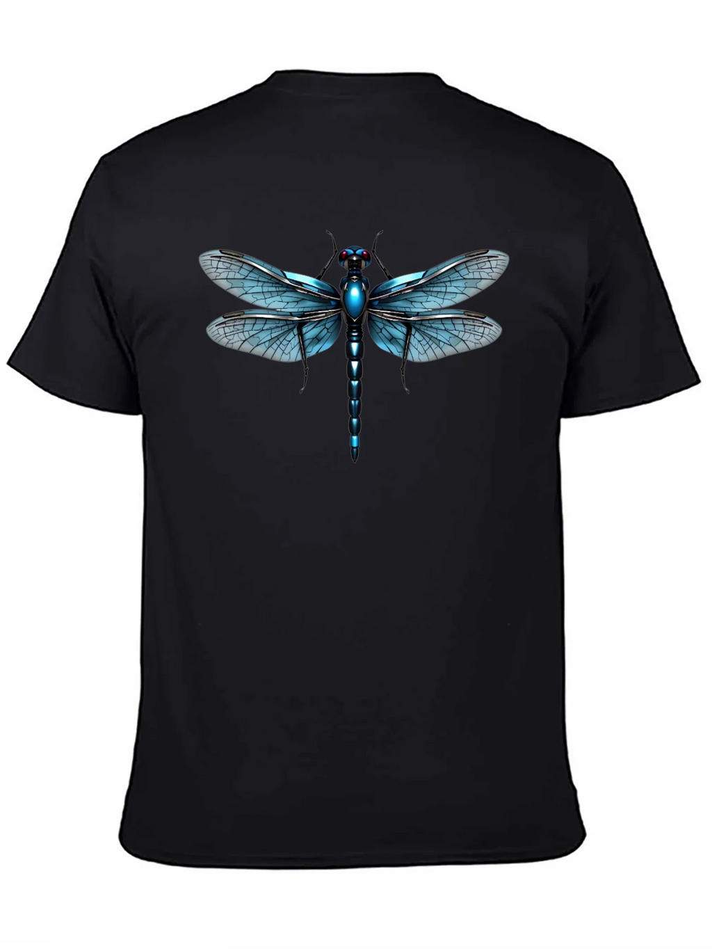 Dragonfly Graphic Tee - Black Cotton T-Shirt