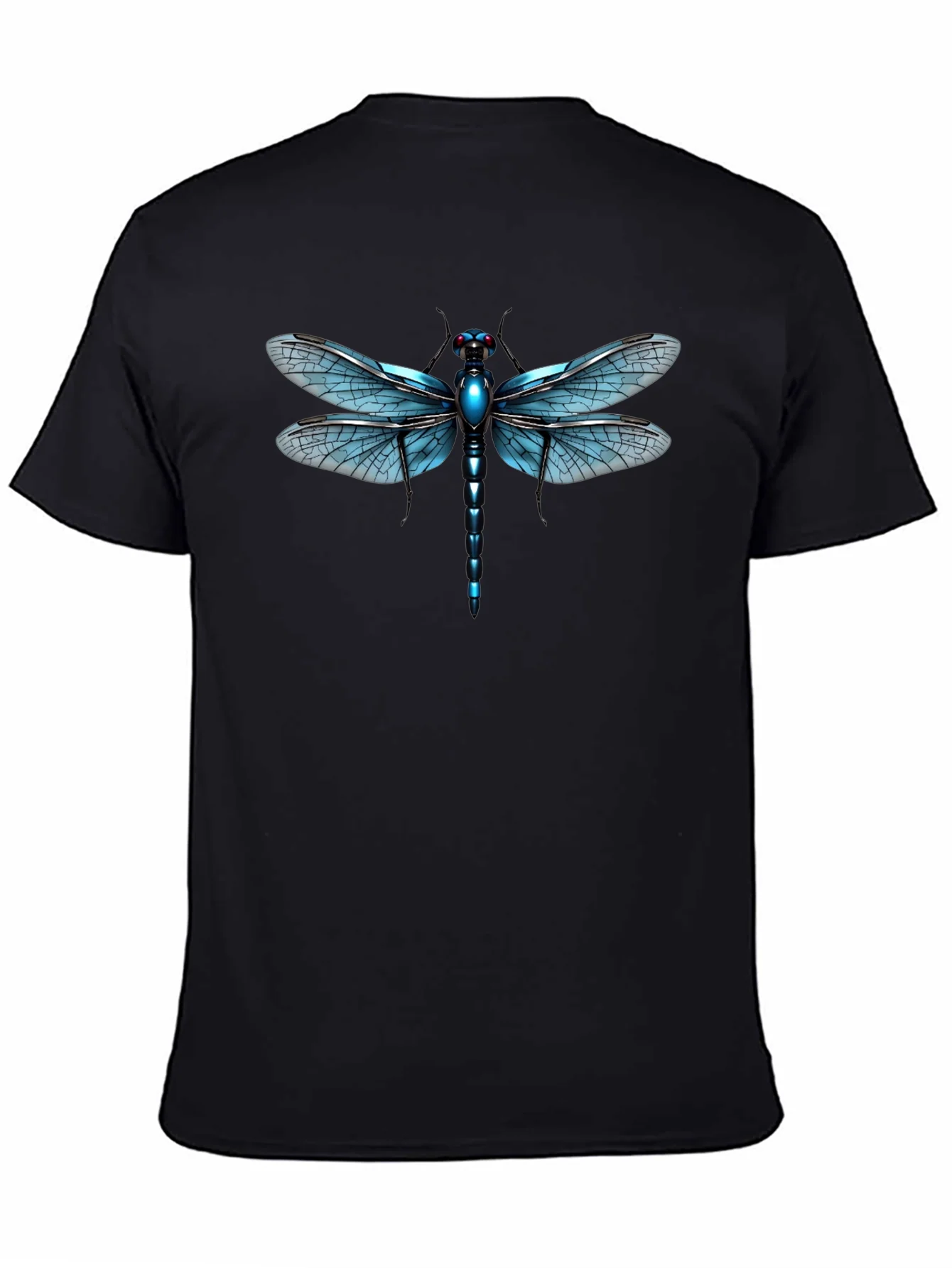 Dragonfly Graphic Tee - Black Cotton T-Shirt
