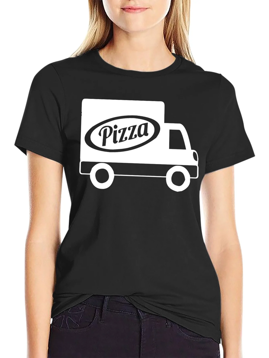 Pizza Delivery Truck Graphic Tee - Black