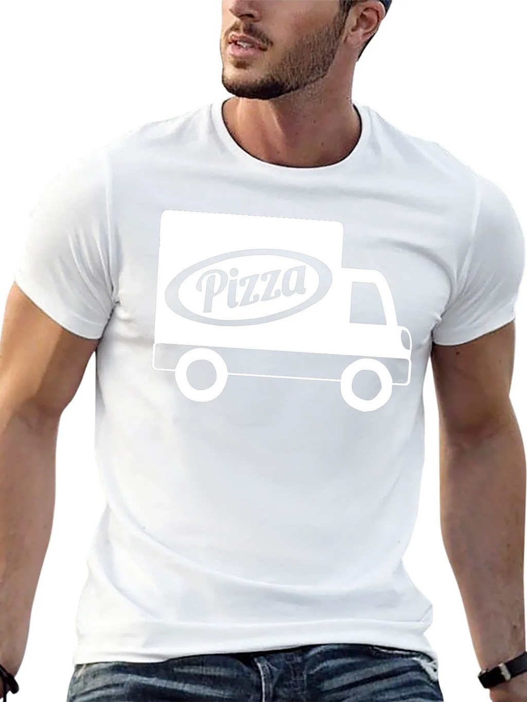 Pizza Delivery Truck Graphic Tee - Black