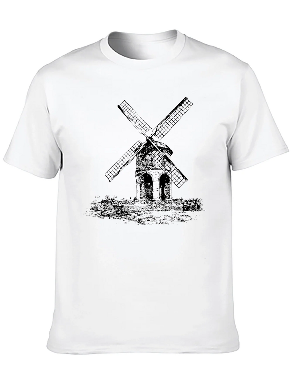 Mens Black Windmill Graphic Tee