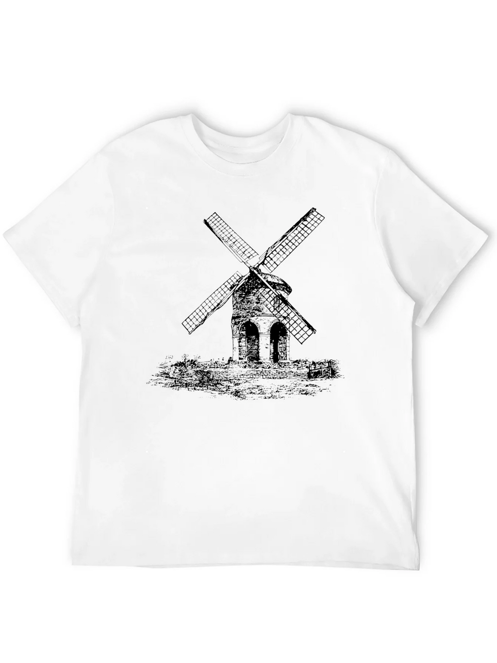 Mens Black Windmill Graphic Tee