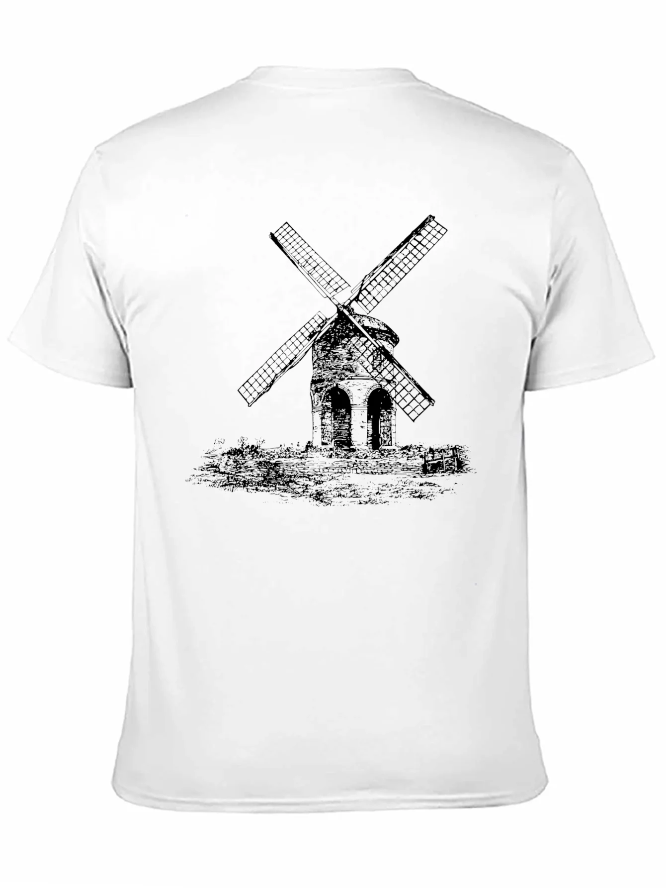 Mens Black Windmill Graphic Tee