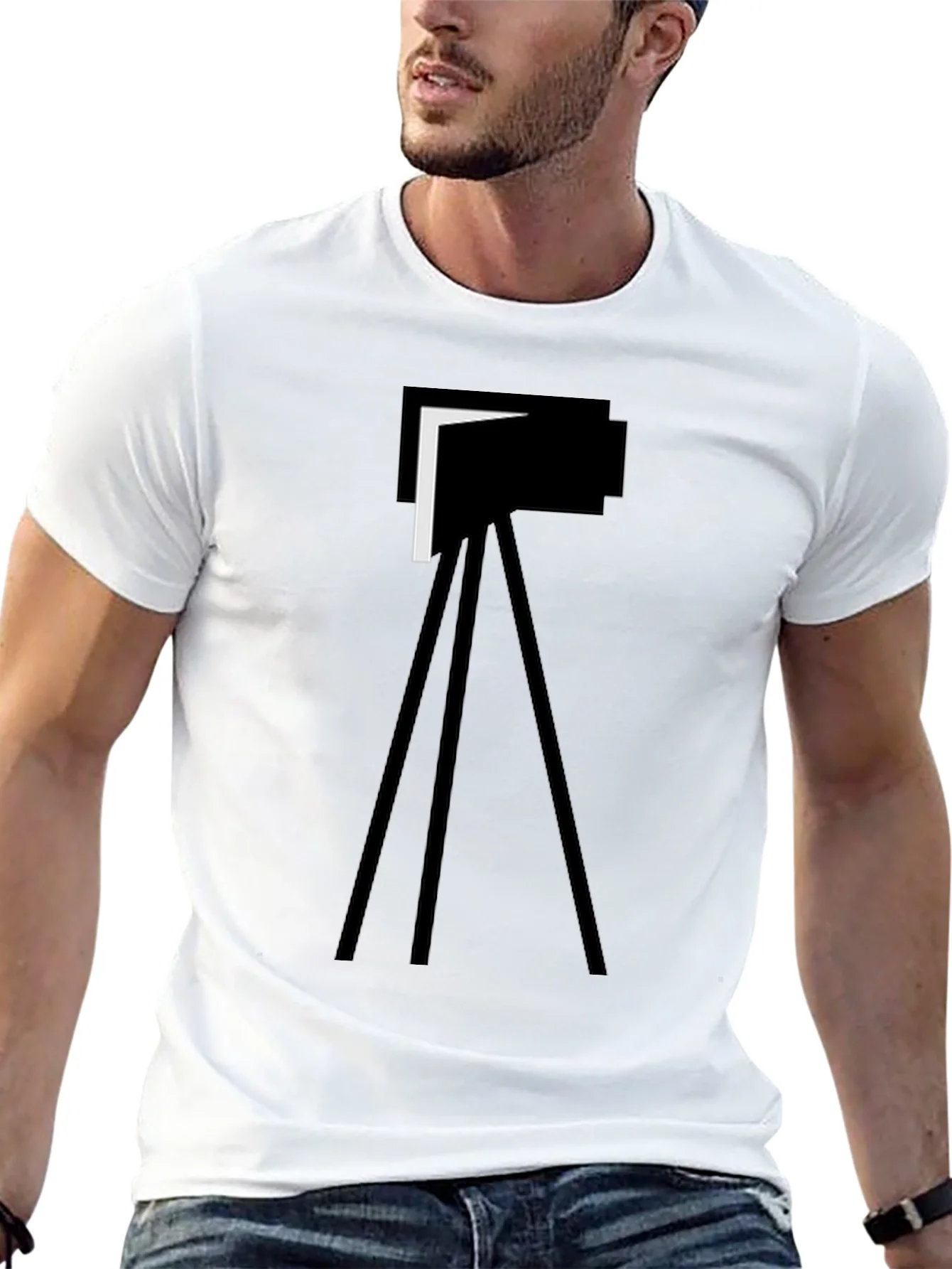 Minimalist Camera Graphic Tee - Black