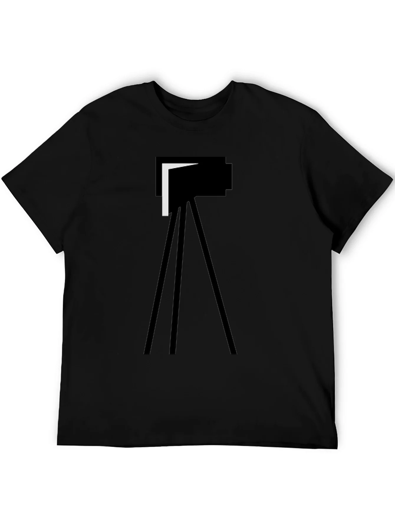 Minimalist Camera Graphic Tee - Black