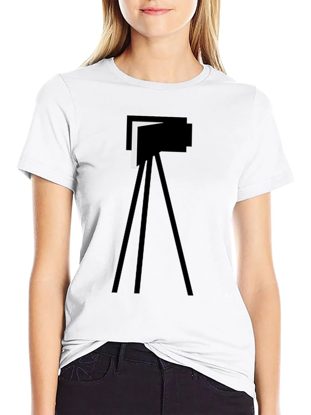 Minimalist Camera Graphic Tee - Black