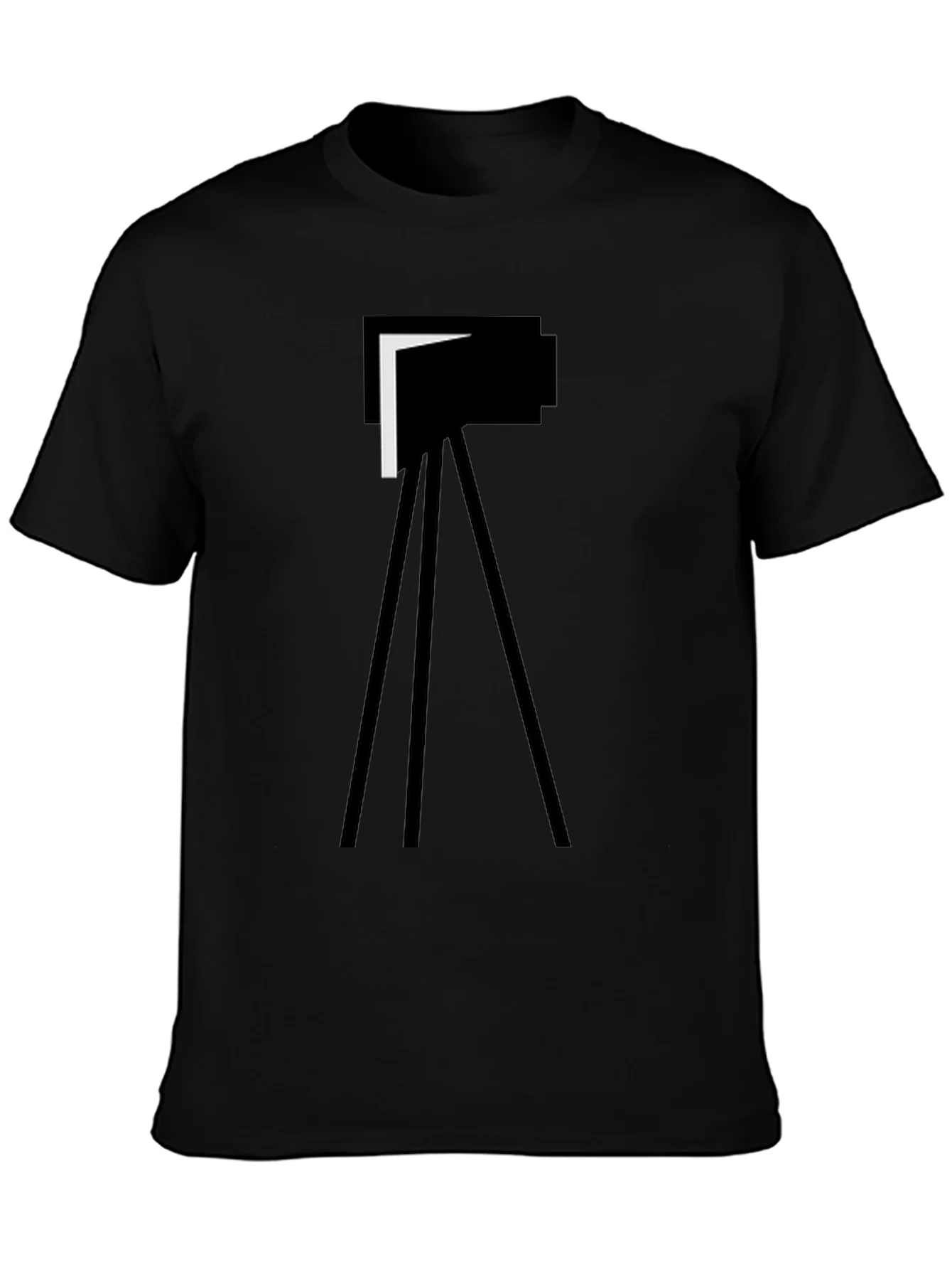 Minimalist Camera Graphic Tee - Black