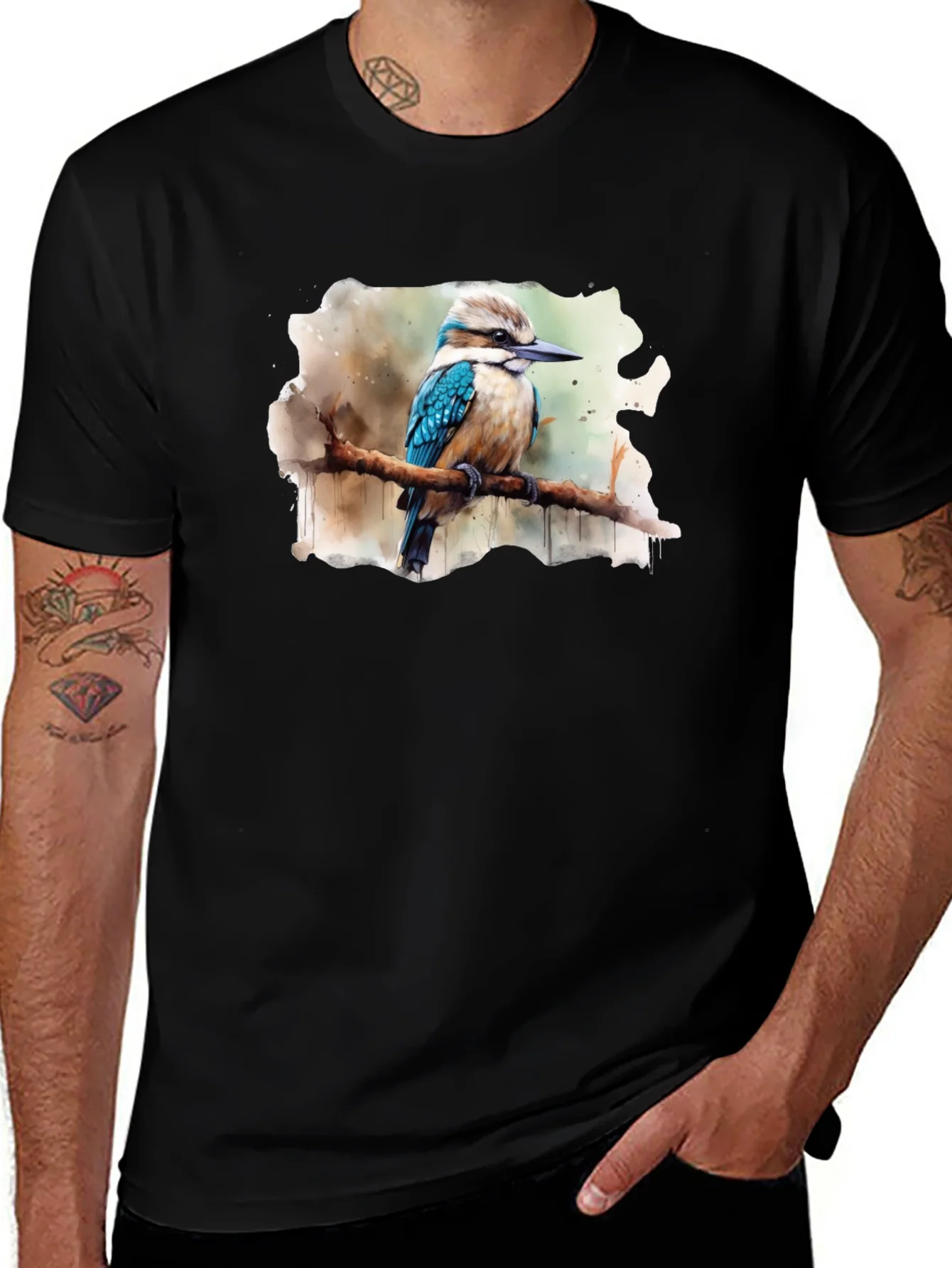 Kookaburra Bird Watercolor Graphic Tee