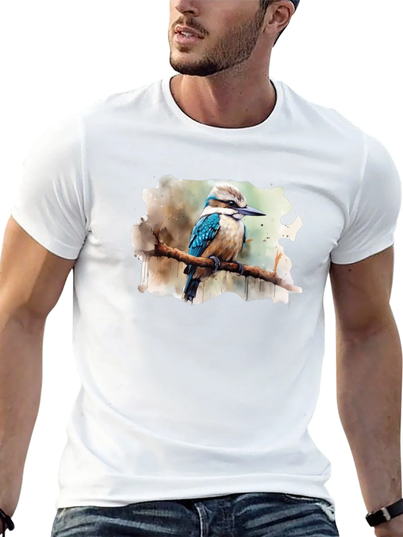 Kookaburra Bird Watercolor Graphic Tee