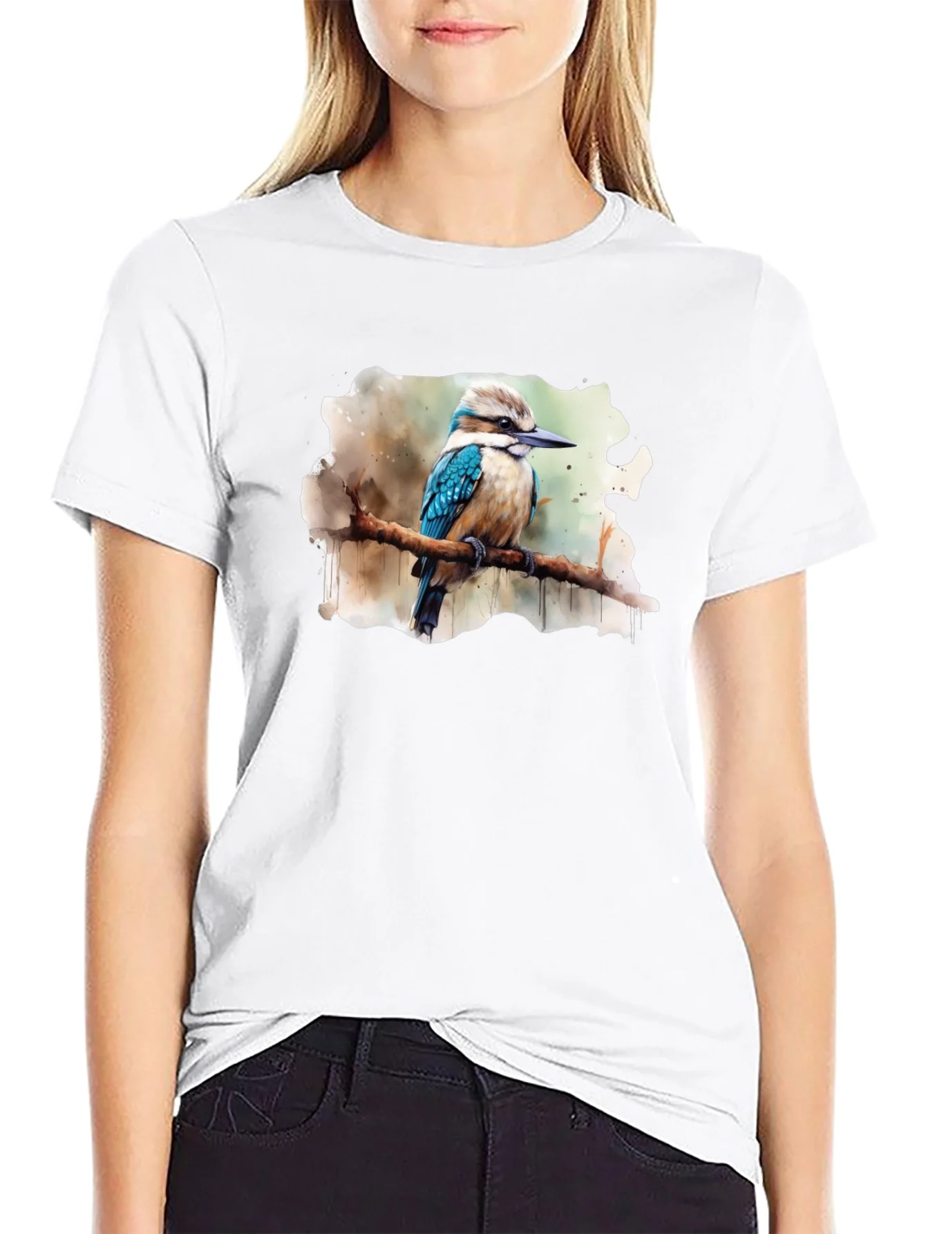 Kookaburra Bird Watercolor Graphic Tee