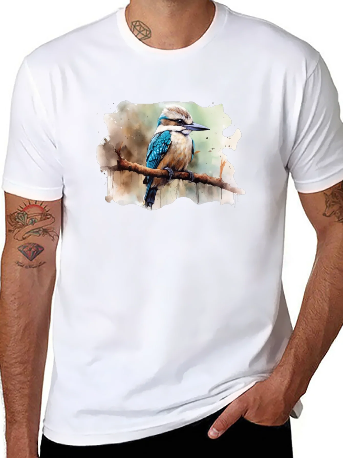 Kookaburra Bird Watercolor Graphic Tee