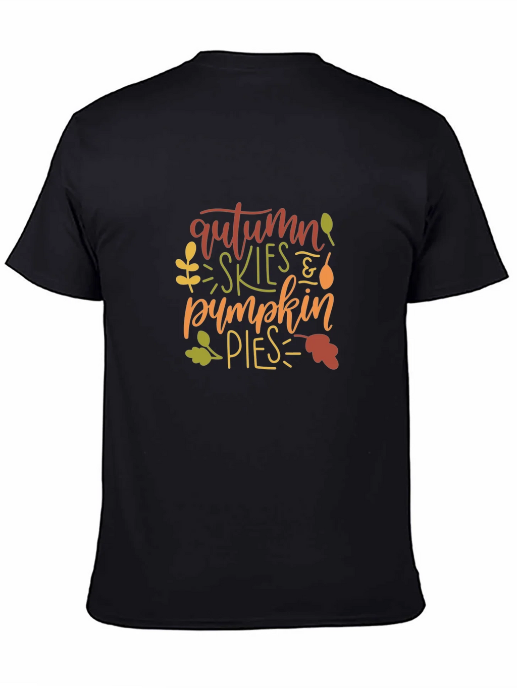 Autumn Skies & Pumpkin Pies Black T-Shirt